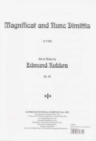 Rubbra: Magnificat & Nunc Dimitis in Ab SATB published by Lengnick
